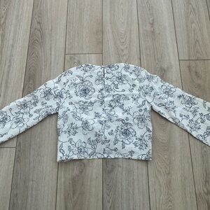 Zara Navy Floral Print Blouse
